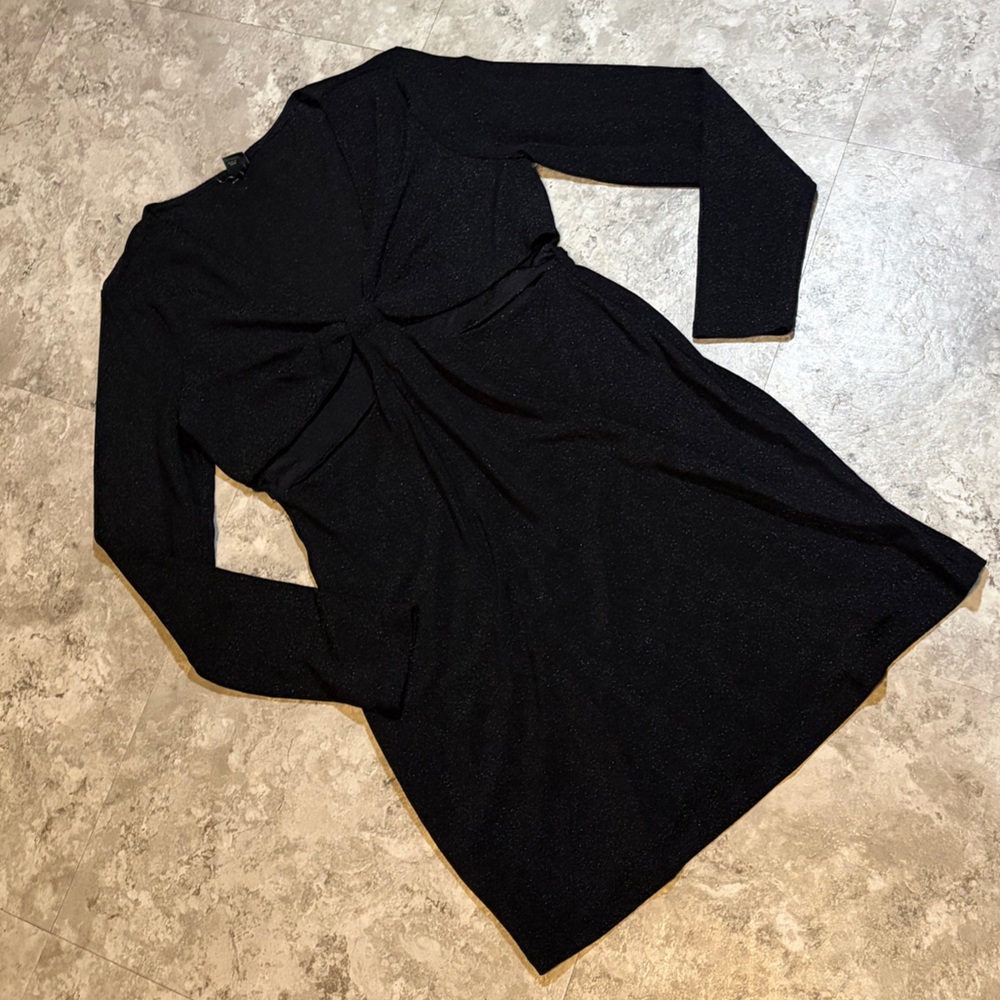Wild Fable Black Long Sleeve Shimmer Dress
